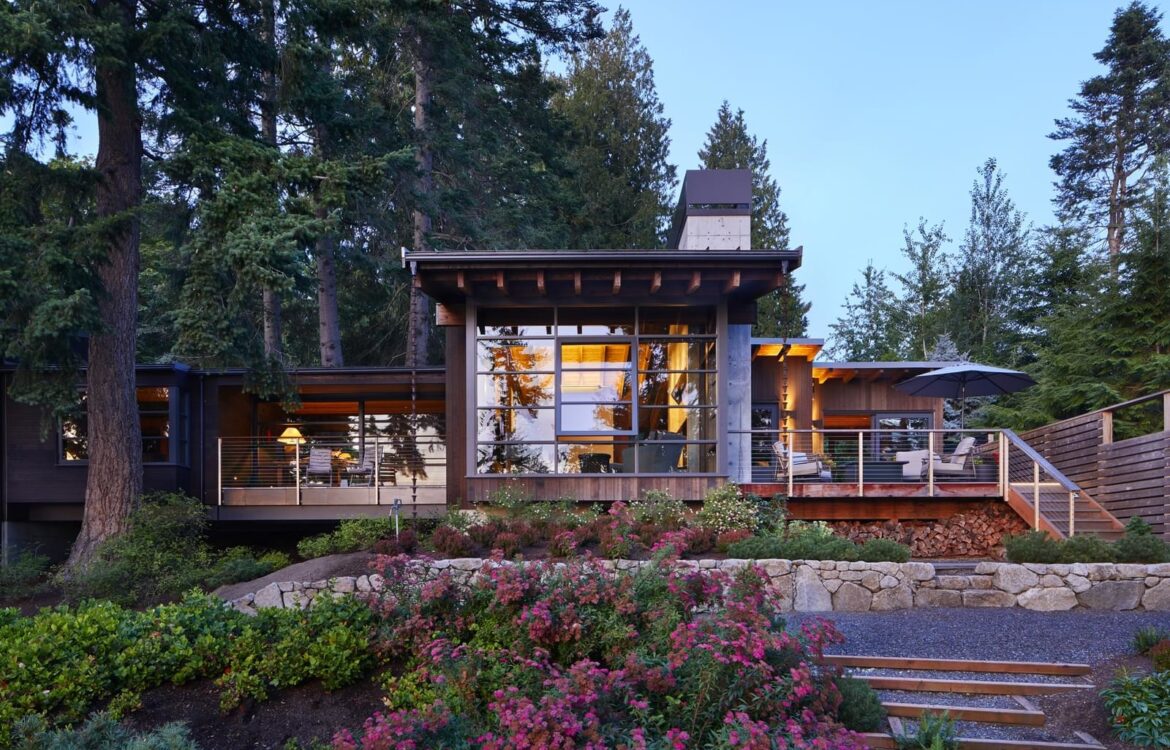 Swiss house design with bay view