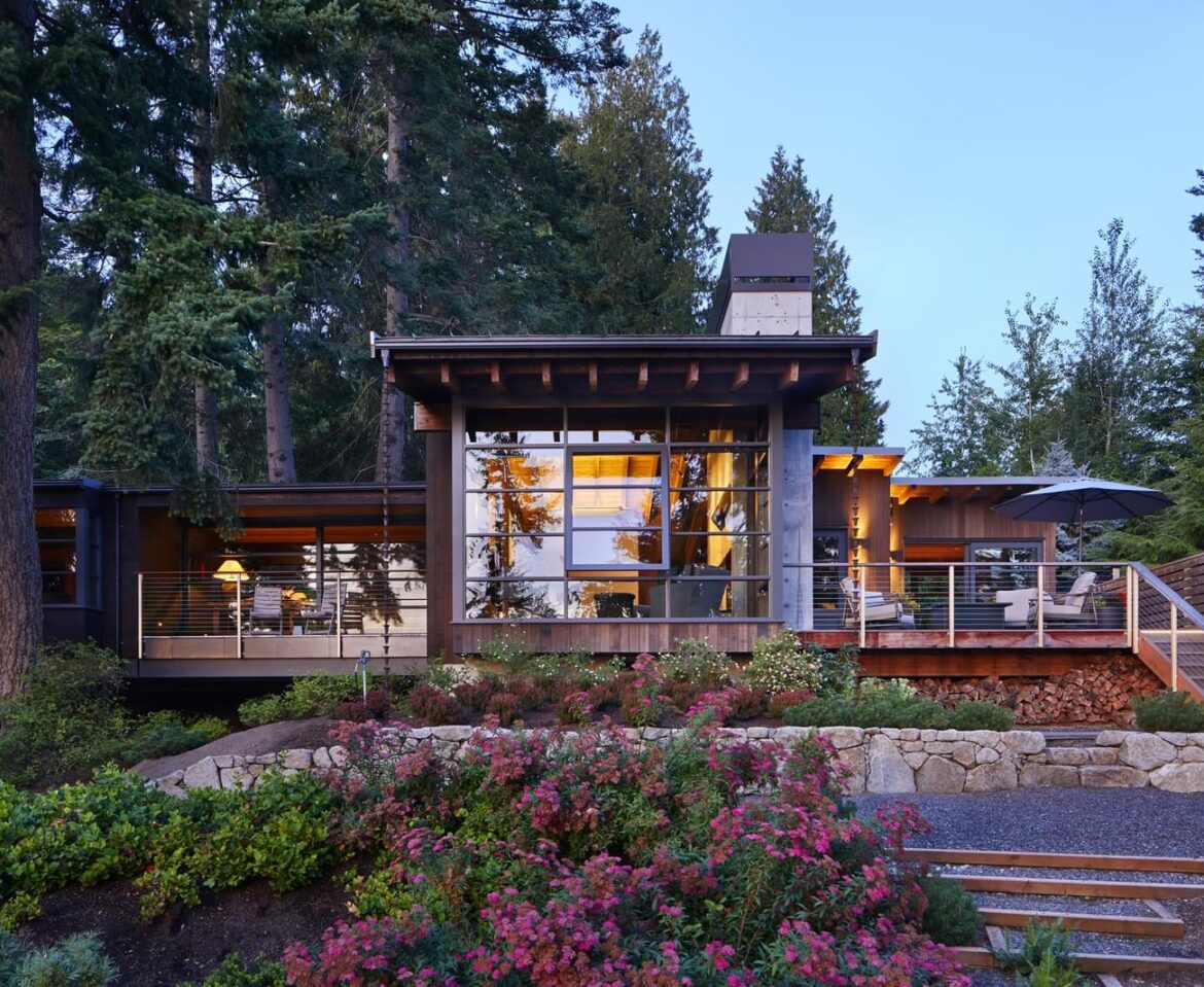 Swiss house design with bay view